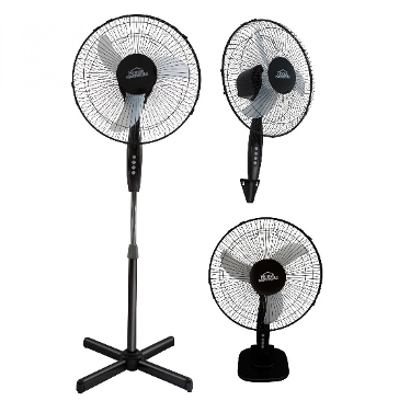 VENTILADOR PEDESTAL NEGRO 16 HECRSF-16BIN 3 EN 1